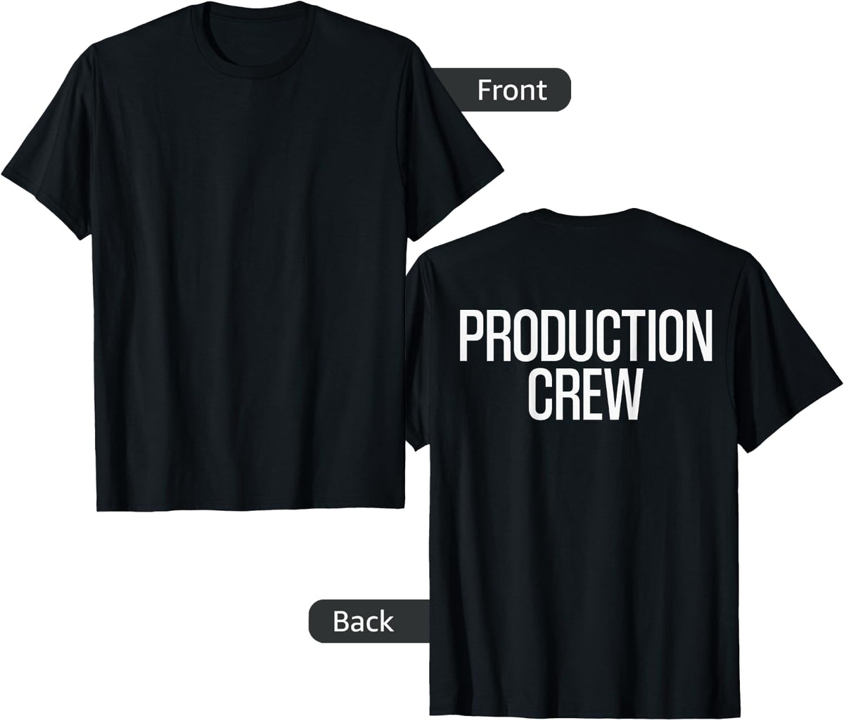 Bold Production Crew Text PRINT ON BACK Film Crew Apparel | US Viral Style | Aesthetic Fit