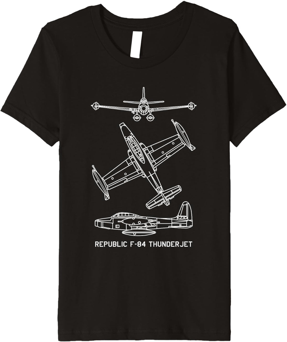 Republic F-84 Thunderjet American Turbojet Blueprints Premium Apparel | Premium Quality | Comfort Daily Wear