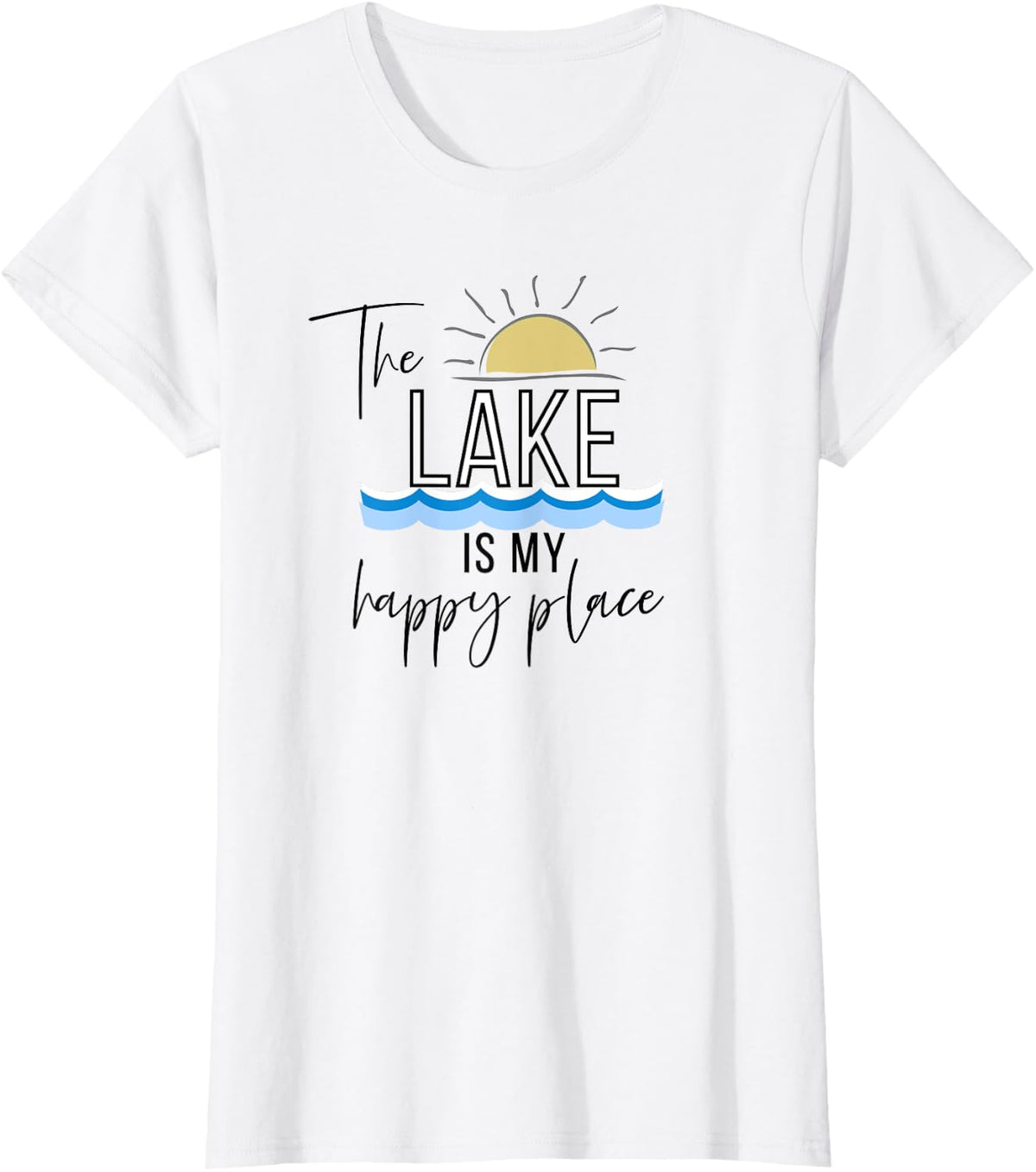 The Lake is My Happy Place Boating Gift Apparel | US Viral Pick | Aesthetic Casual Look
