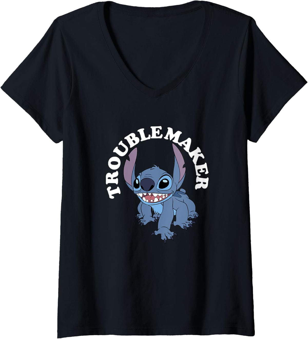 Disney Lilo & Stitch Troublemaker Wild Stitch Portrait V-Neck Apparel | High Search Volume | Aesthetic Fit