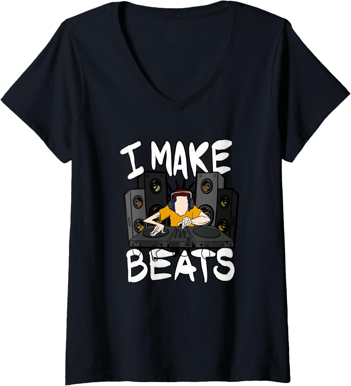 Womens I Make Beats Music Producer and Beat Maker V-Neck Apparel | High Search Volume | Perfect Gift Idea