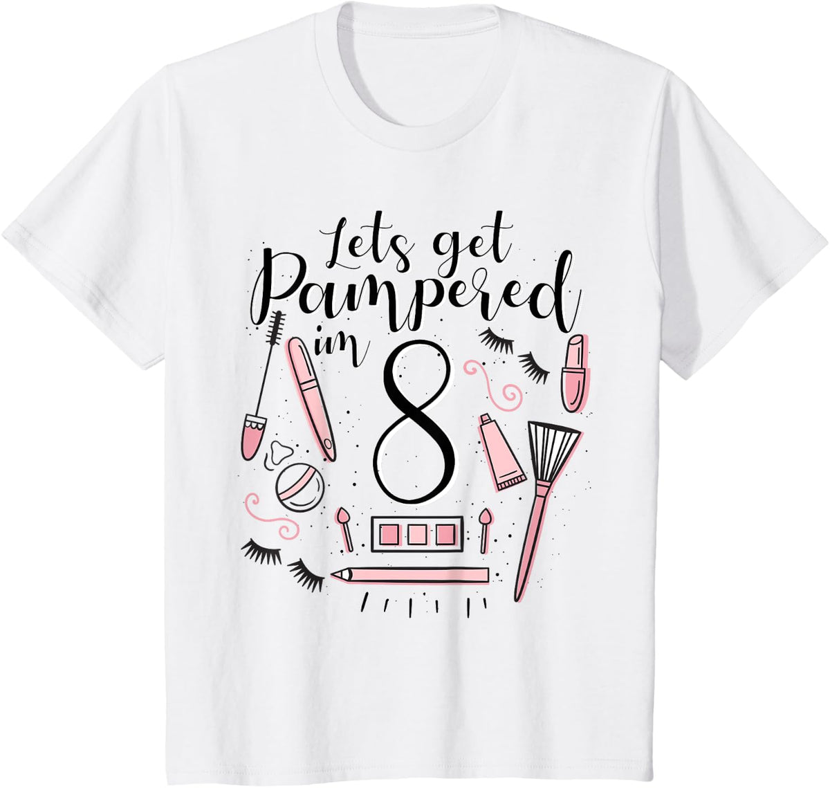 Kids 8 Year Old Spa Birthday Shirt Girls Pampered Day 8th Gift T-Shirt | US Viral Pick | Customer Favorite