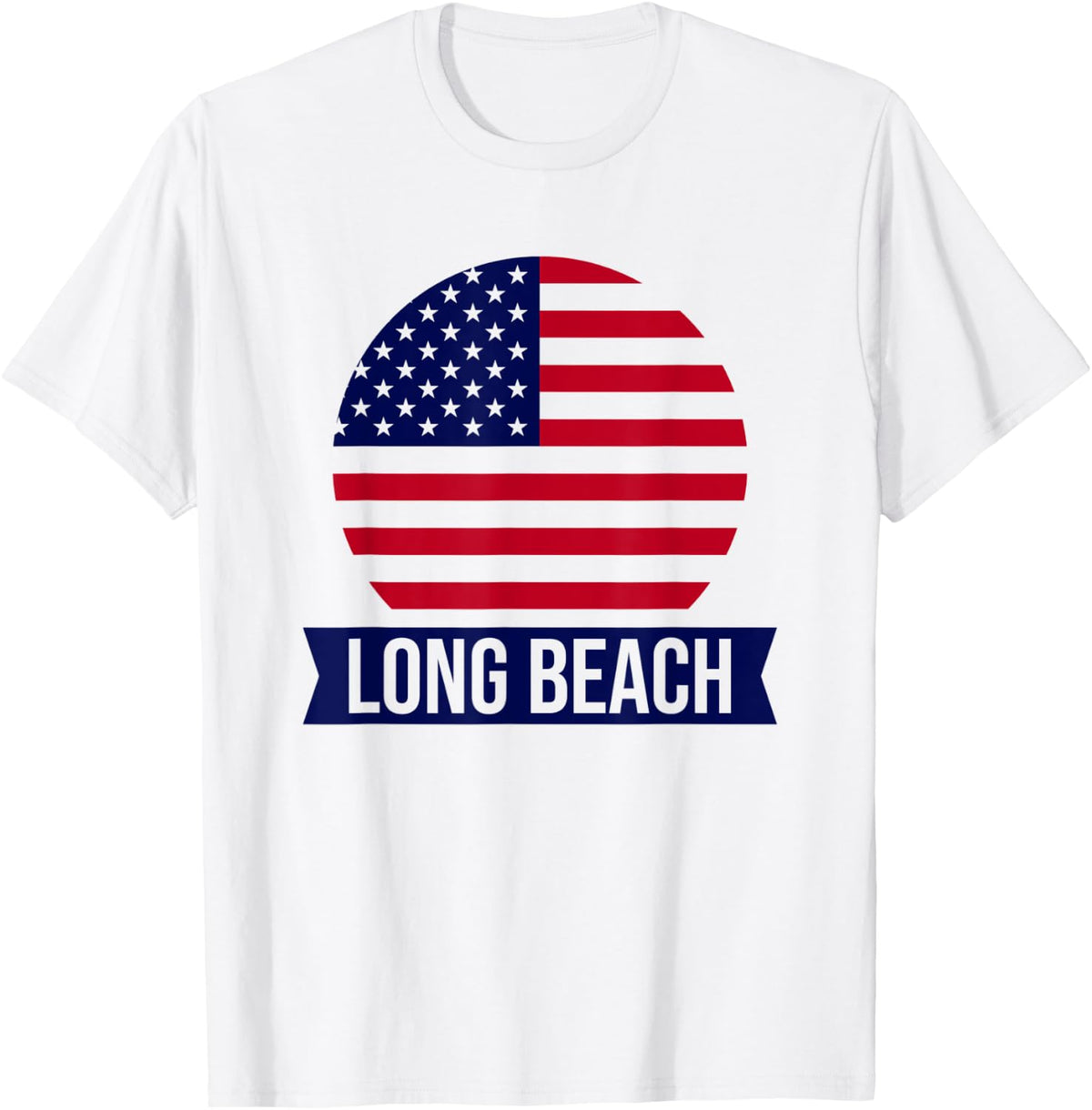 LONG BEACH - USA - American place name US flag design Apparel | Google Shopping Optimized | Daily Wear Essential
