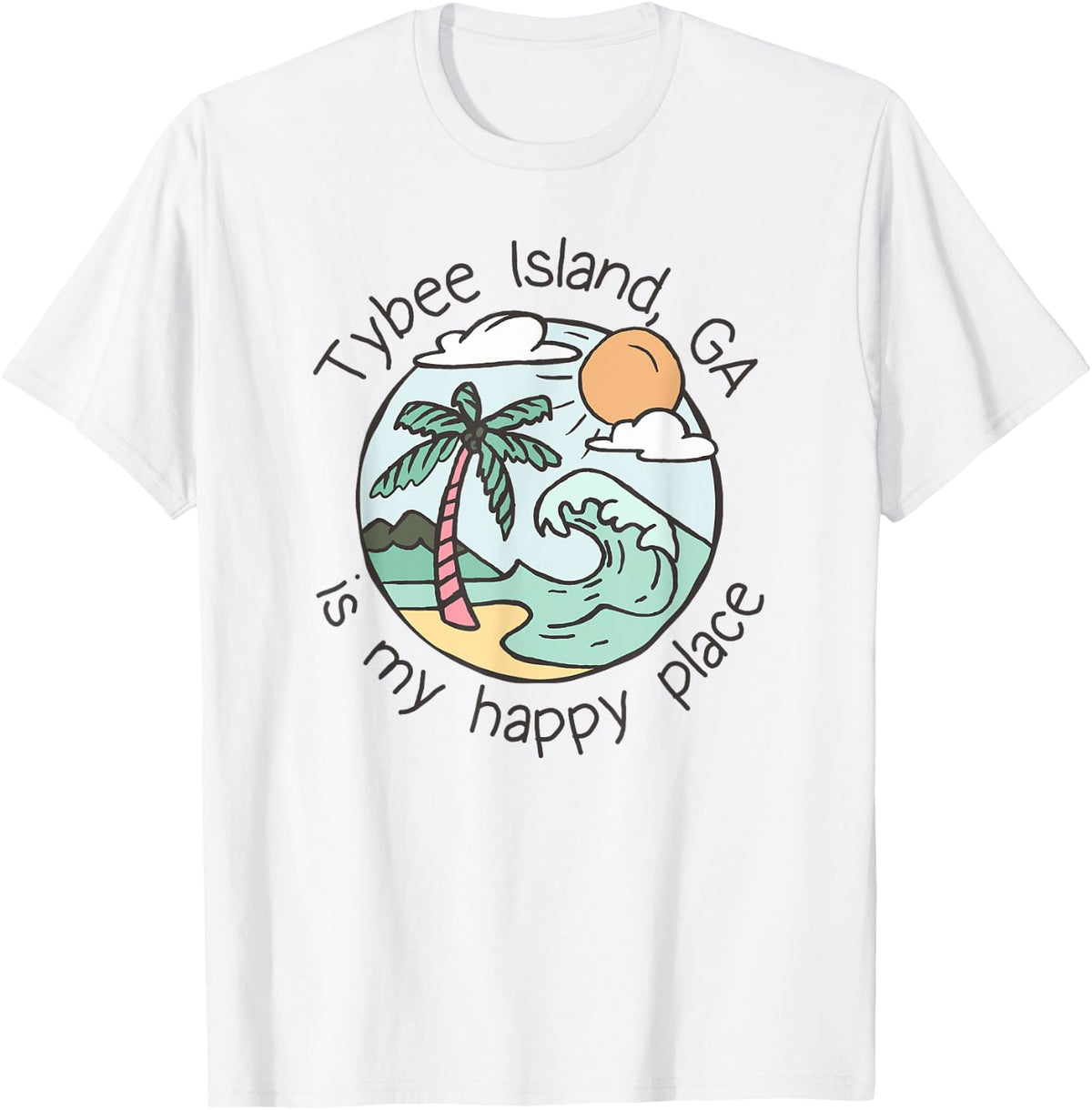 Cute Beach Motiv My Happy Place - Tybee Island Apparel | Bestseller Style | Top Rated Comfort