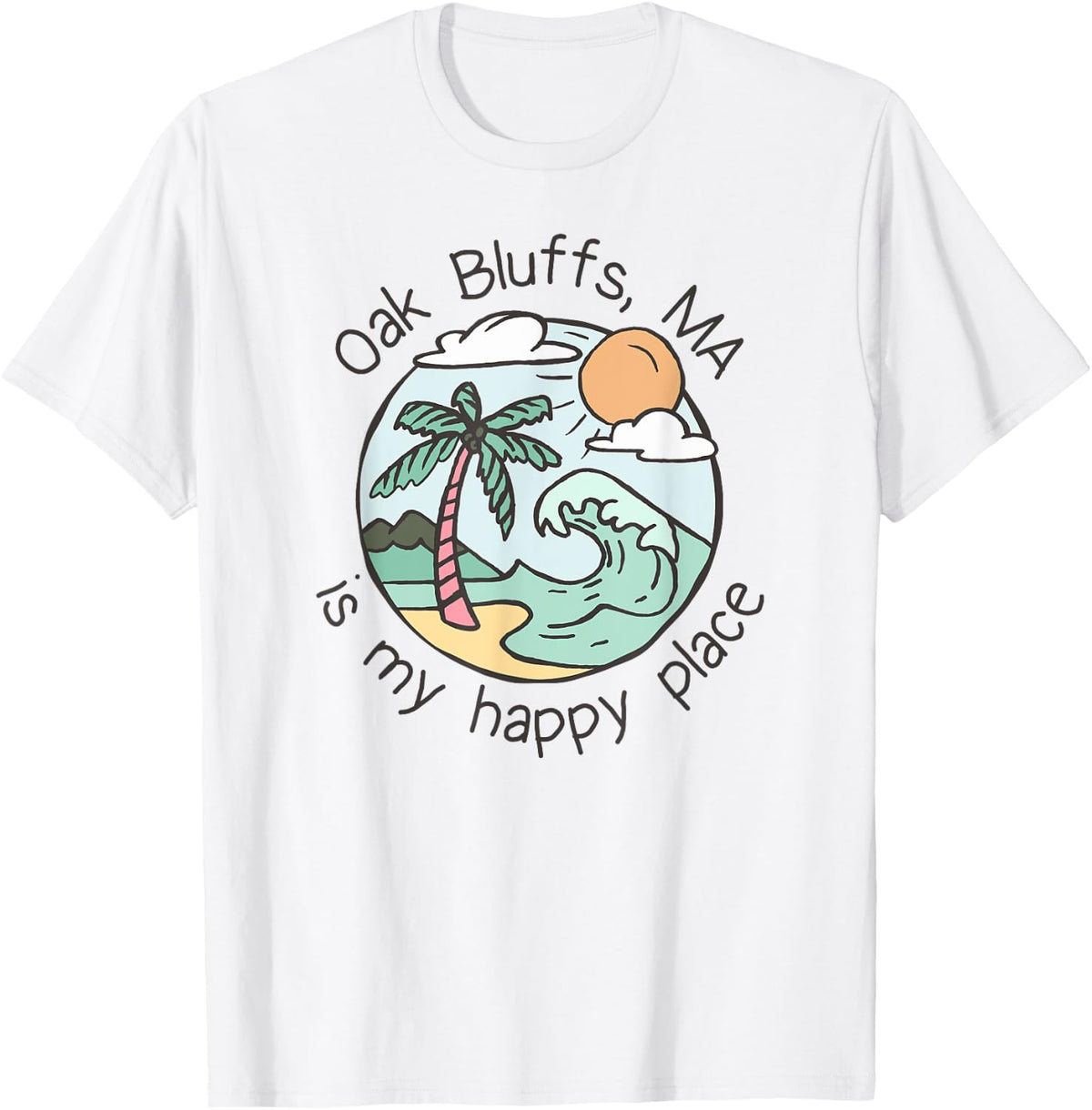 Cute Beach Motiv My Happy Place - Oak Bluffs T-Shirt for Men Women Kids T-Shirt | Google Shopping Optimized | Aesthetic Casual Look