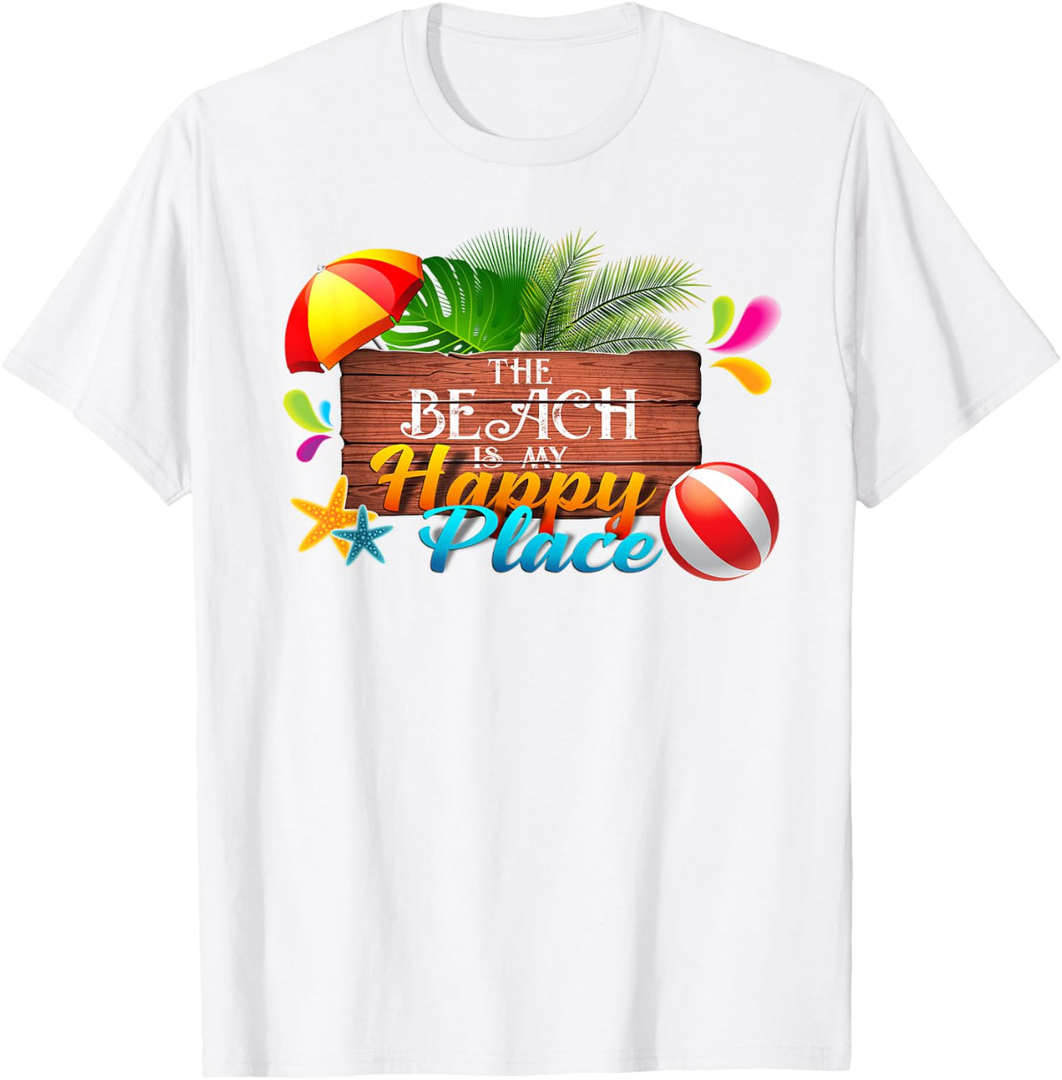The Beach is My Happy Place Shirt Vacation Summer T-shirt T-Shirt | Google Shopping Optimized | Daily Wear Essential