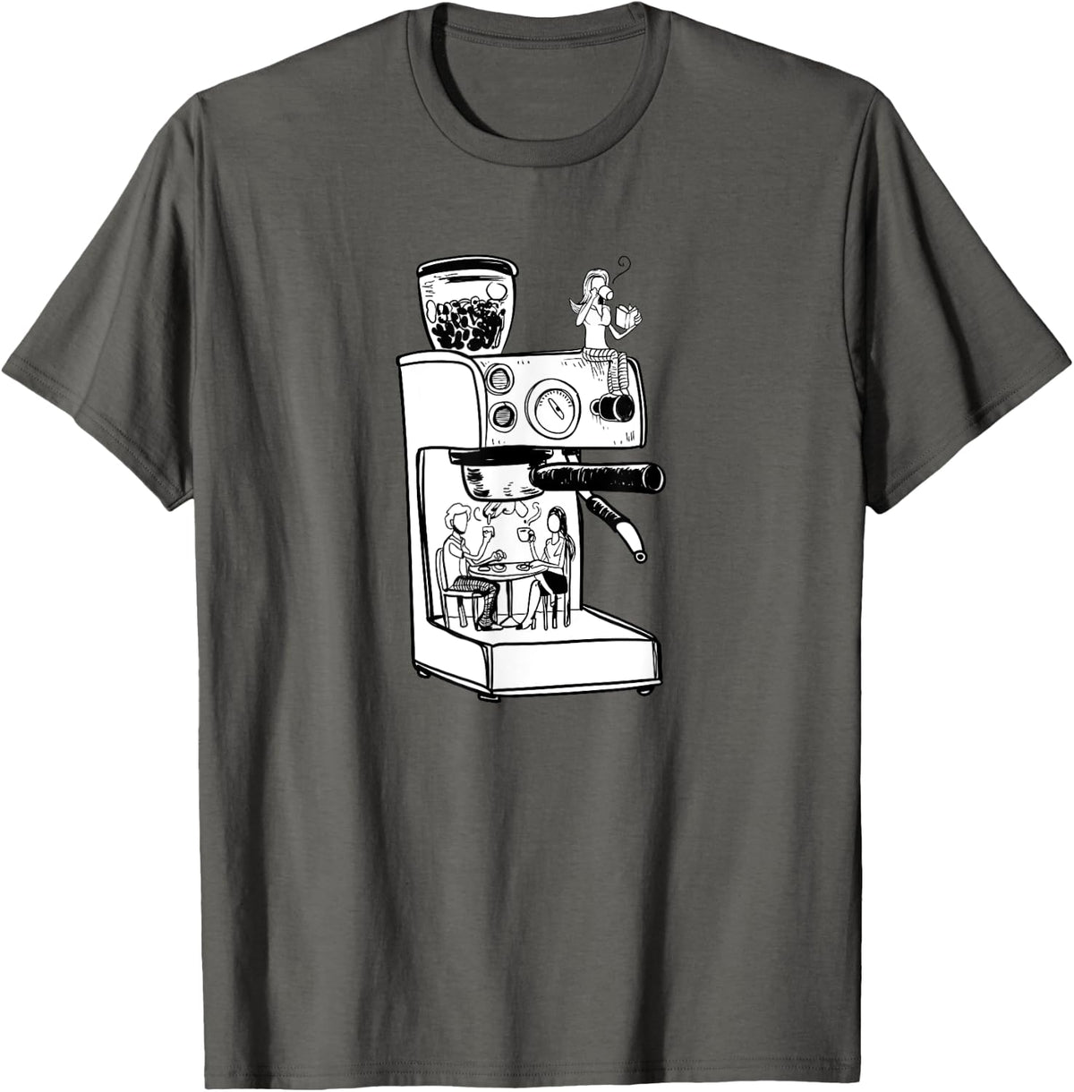 Whimsical Cafe in a Coffee Machine,Live in an Espresso Maker Apparel | Trending 2025 | Comfort Daily Wear