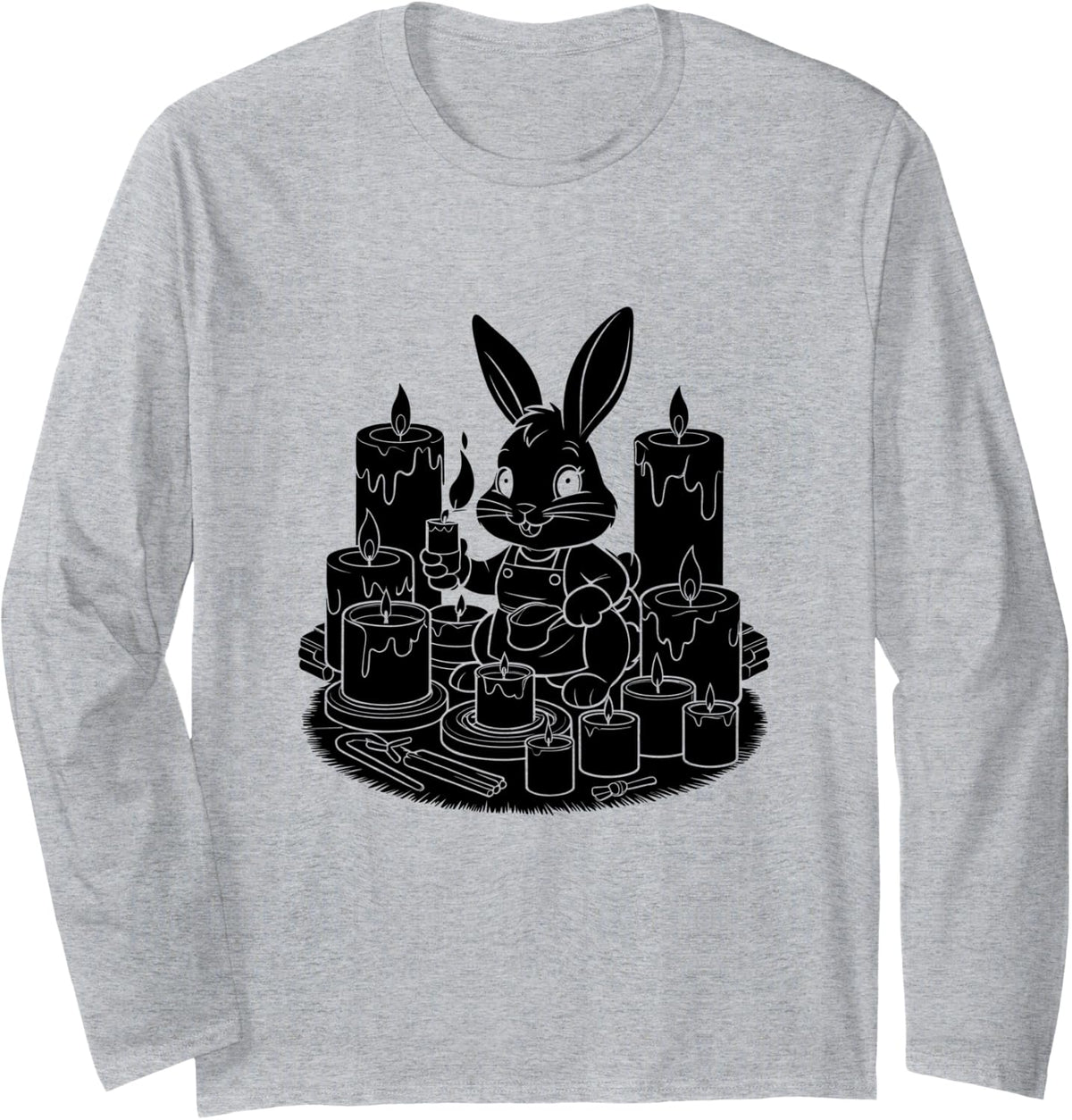 A Bunny Candle Making Candle Maker Wax Long Sleeve Apparel | Trending 2025 | Aesthetic Fit
