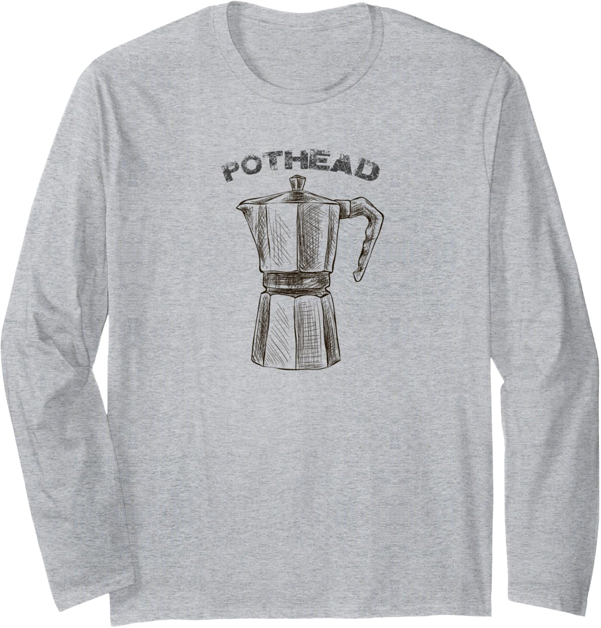 POTHEAD Coffee Lovers-Vintage Sketch Stovetop Espresso Maker Long Sleeve Apparel | Premium Quality | Aesthetic Fit