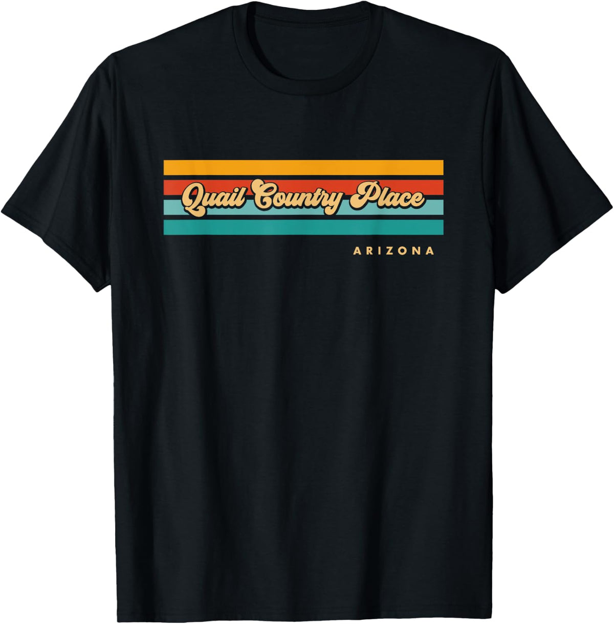 Vintage Sunset Stripes Quail Country Place, Arizona Apparel | Premium Quality | Daily Wear Essential