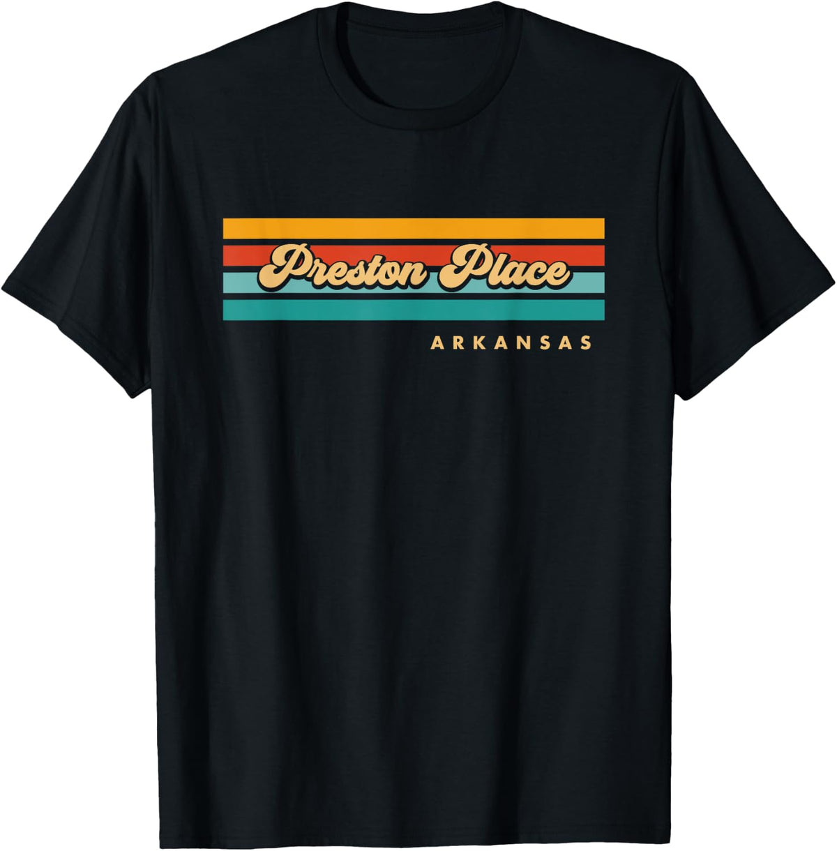 Vintage Sunset Stripes Preston Place, Arkansas Apparel | Premium Quality | Daily Wear Essential
