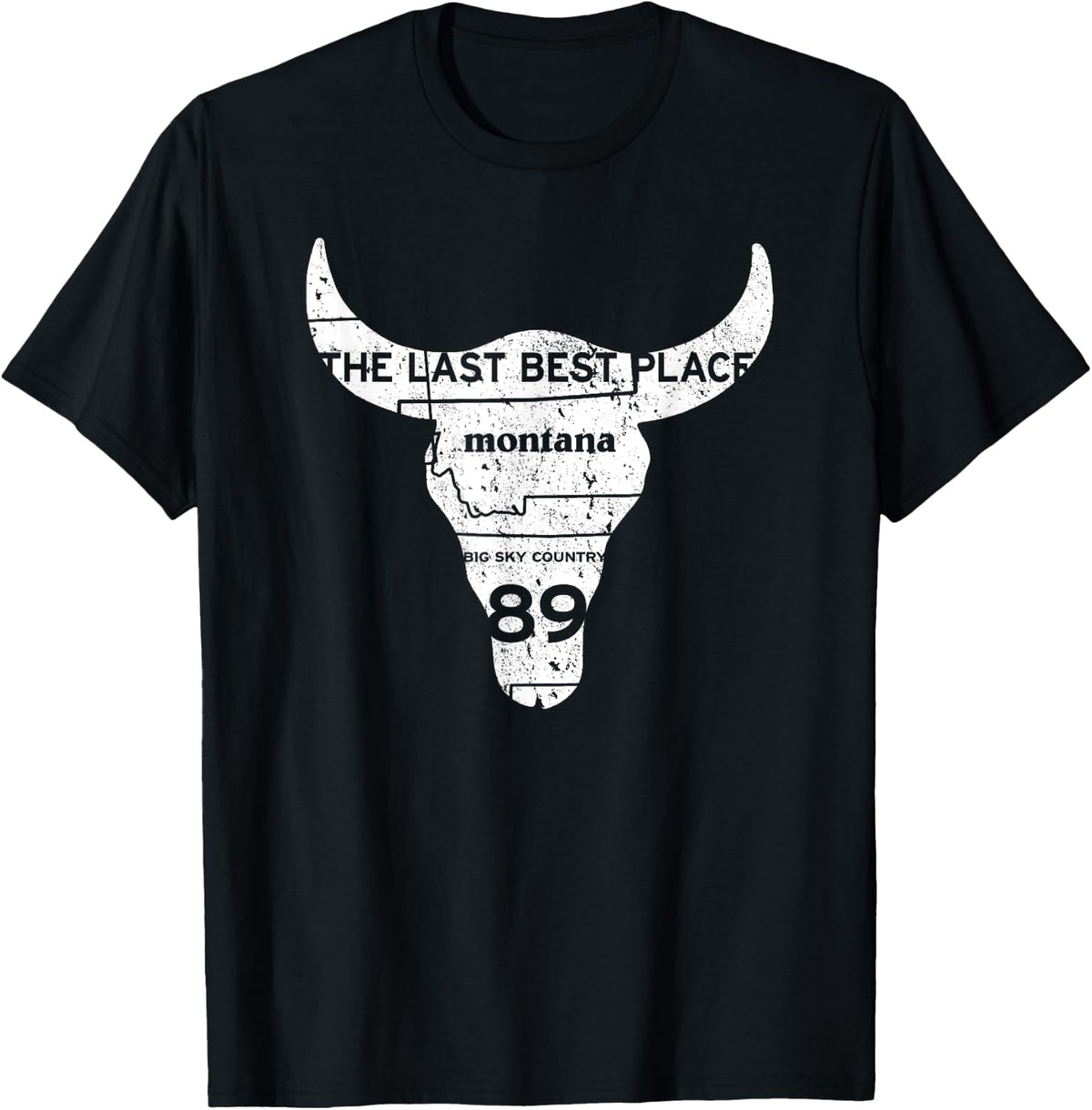 The Last Best Place' Cow Skull & Map Graphic Apparel | High Search Volume | Top Rated Comfort
