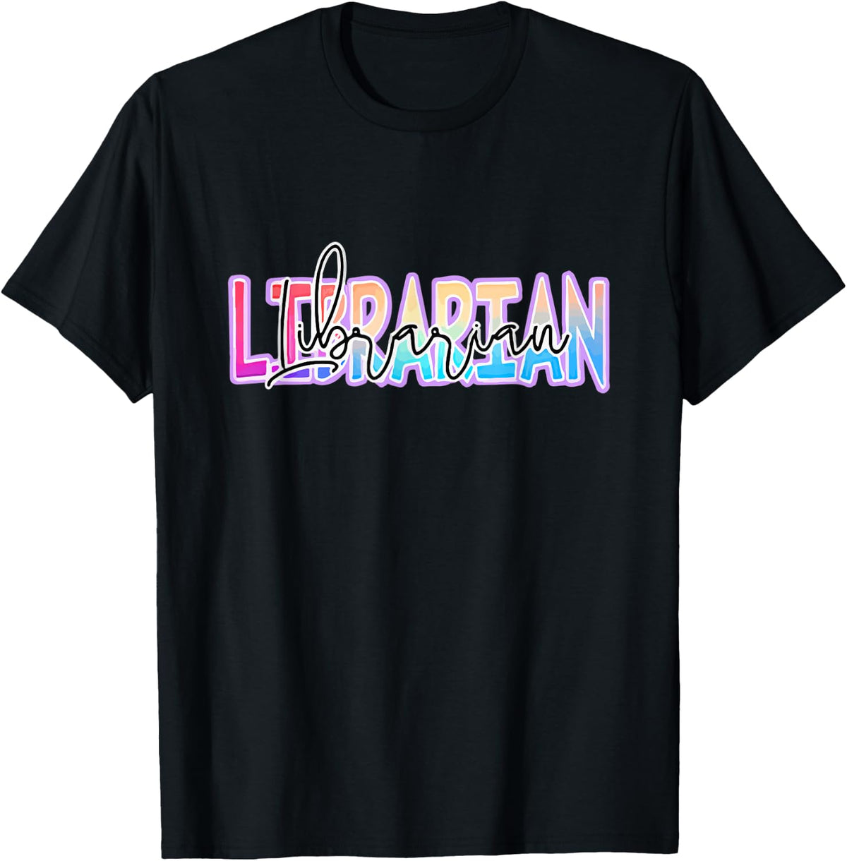 Rainbow Color Happy Place Librarian Funny Back to School Apparel | Top Conversion Title | Customer Favorite