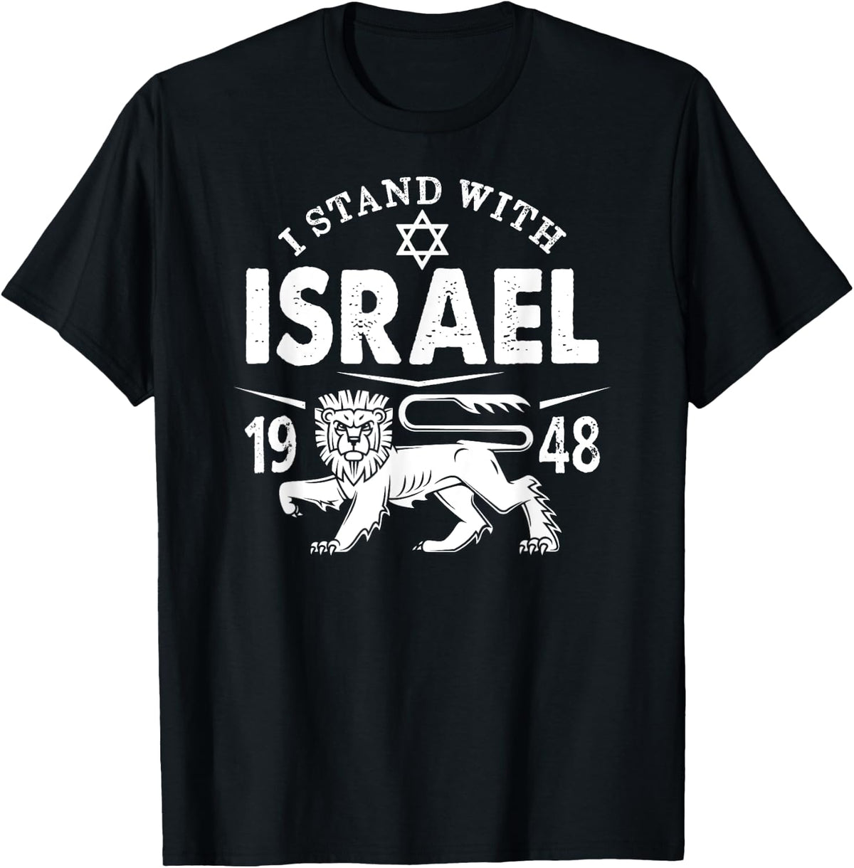 I STAND WITH ISRAEL Lion of Judah Star of David Flag Vintage Apparel | US Viral Style | Must-Have Style