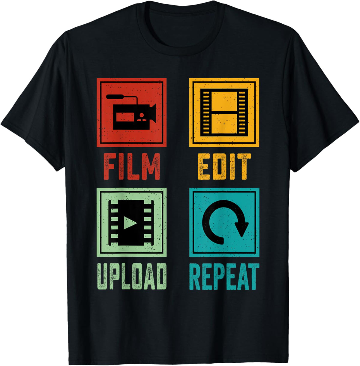 Filmmaking Vintage-Style Film Edit Upload Repeat Movie Maker Apparel | US Viral Style | Must-Have Style