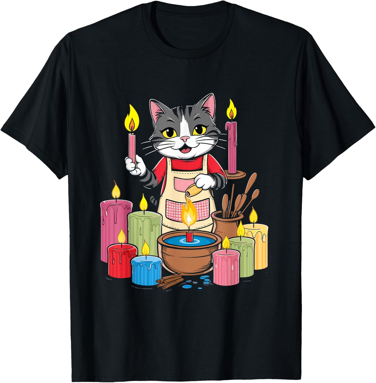 A Cat Candle Making Candle Maker Wax T-Shirt for Men Women T-Shirt | Premium Quality | Comfort Daily Wear