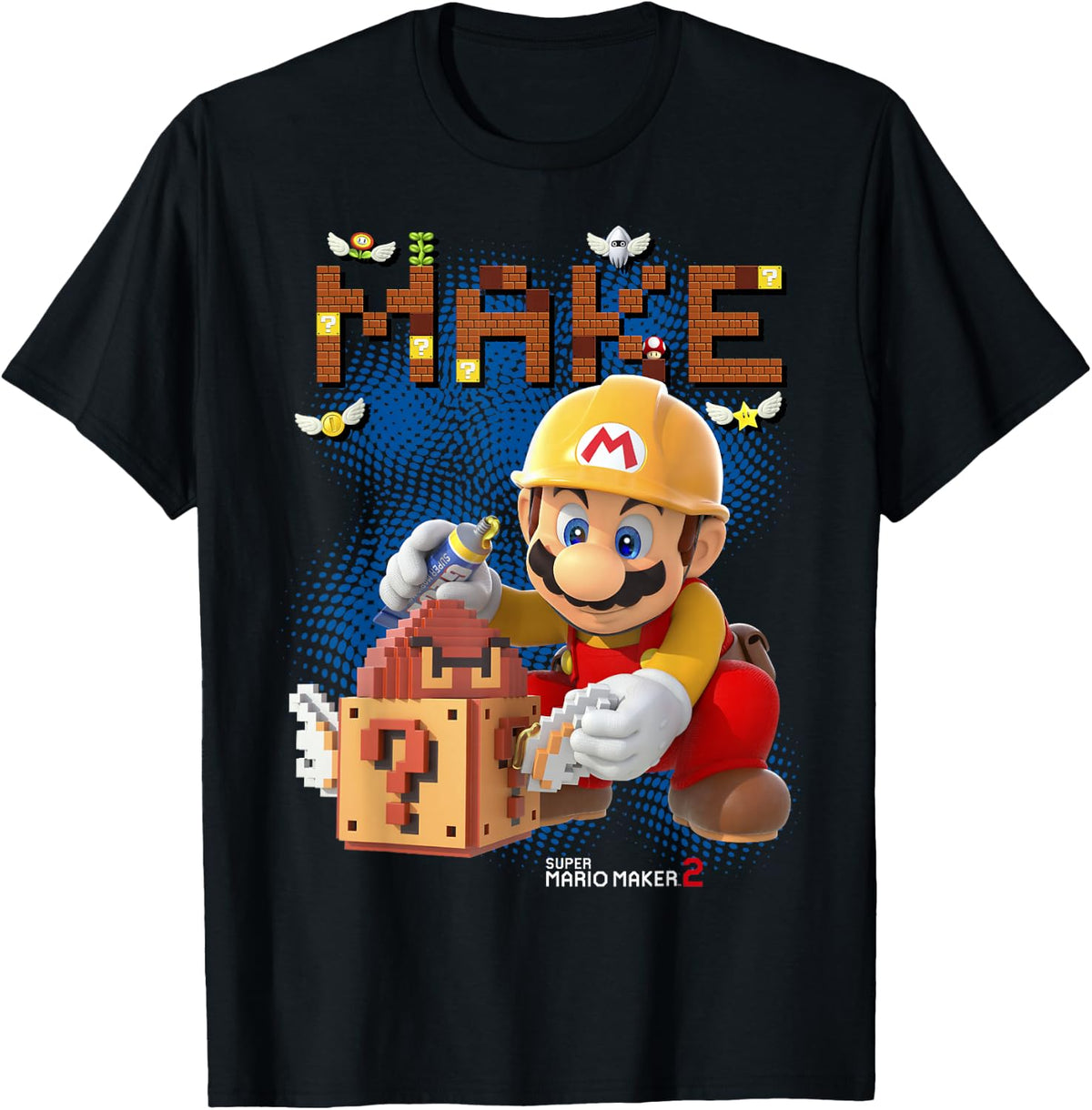 Super Mario Maker 2 Mario Block Building Make Portrait Apparel | Best Seller Pick | Must-Have Style