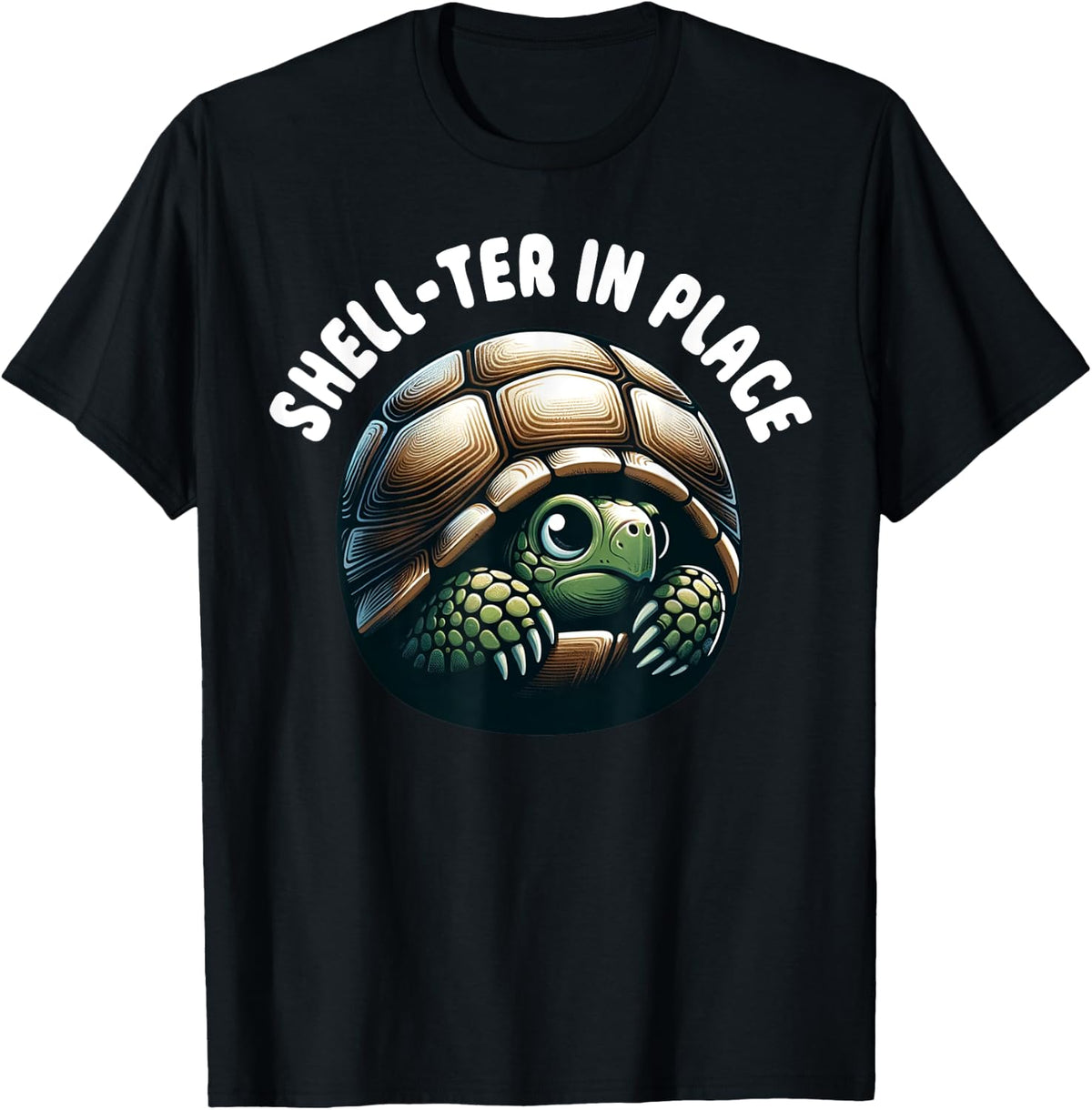 Funny Turtle Pun Shell-ter In Place Turtle Lover Graphic Apparel | High Search Volume | Aesthetic Casual Look
