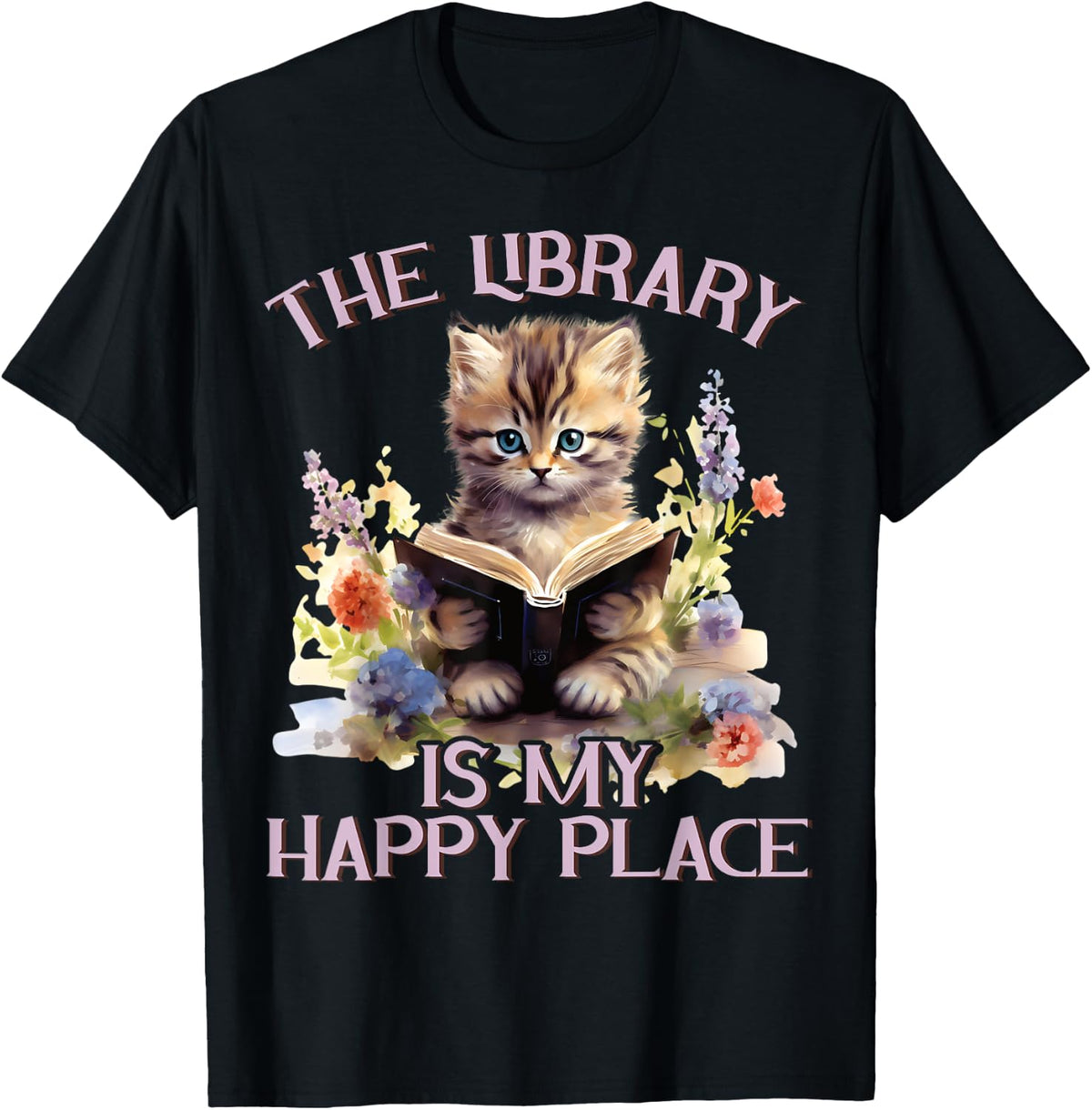 The Library Is My Happy Place Cat Teacher Men Women Kids Apparel | Trending 2025 | Top Rated Comfort